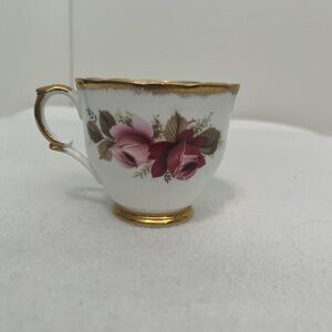 Vintage Royal Fenton Floral Teacup with Gold Trim